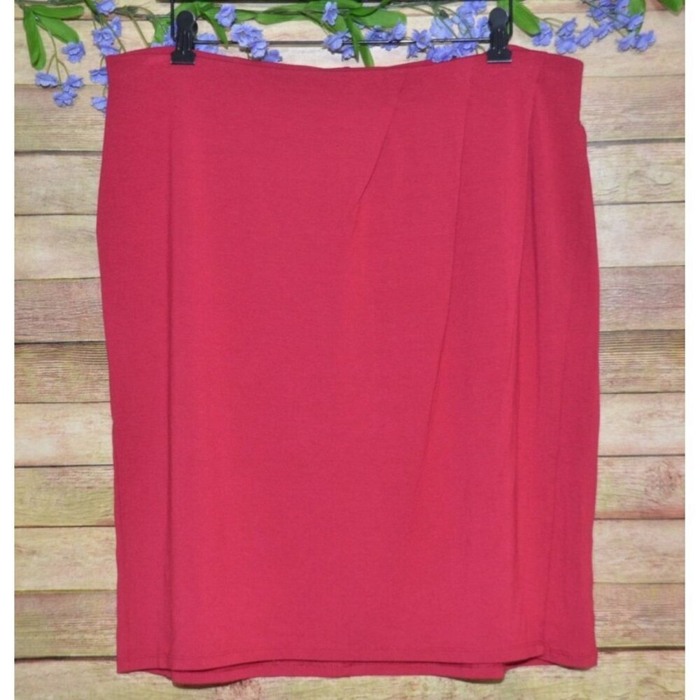 NWT J. Jill Wearever Collection Ladies Pink Knee Length Pull On Skirt Size L